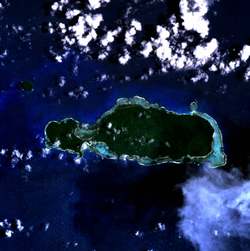 Rotuma – NASA NLT Landsat 7 (Visible Color) – satelitní snímek