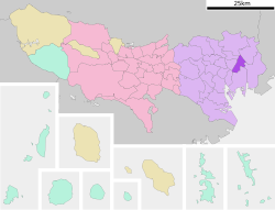 Location of Sumida in Tokyo Metropolis