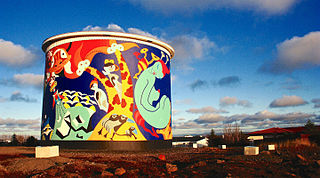 <i>Uppspretta</i> Toyist artwork in Keflavík, Iceland