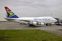 A Boeing 747SP, a shortened Boeing 747-100. The aircraft's engines feature prominently.