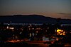 Bellingham Waterfront At Sunset As Seen from end of Broadway On top of bluff