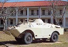 Un blindé BRDM-2 Malagasy lors d'un exercice