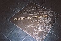 Zbigniew Cybulski commemorative plaque