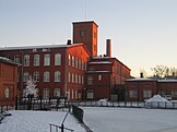 Old spinning mill buildings in Forssa, an old industry town