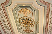 A detail of the painted ceiling in a Government House salon