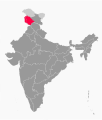 Location of Jammu and Kashmir (claimed)