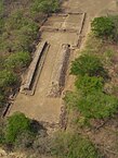 Classic -shape ball court in Cihuatan site, El Salvador