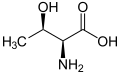 de: Struktur von L-Threonin; en: Structure of L-threonine