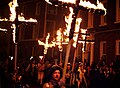 Procession of martyrs crosses - Bonfire night in Lewes, England