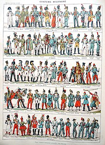 Costumes militaires, deuxième planche.