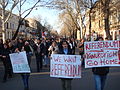 Pro-Russian protesters marching Odessa streets on 30 March 2014.