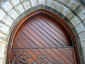 Above an entrance to Packer Memorial Church