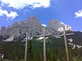 Il Piz Popena ed il Cristallo (a sinistra) visti dal Passo Tre Croci.