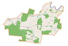 Mapa konturowa gminy Rokitno, po lewej znajduje się punkt z opisem „Hołodnica”