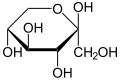 de: Struktur von beta-D-Sorbopyranose (Haworth-Schreibweise); en: Structure of beta-D-sorbopyranose (Haworth projection)