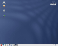 Fedora Core 2 (mai 2004) : GNOME avec le thème Bluecurve.