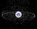 Image 41A computer-generated map of objects orbiting Earth, as of 2005. About 95% are debris, not working artificial satellites (from Outer space)