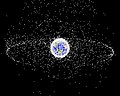 Image 32A computer-generated map of objects orbiting Earth, as of 2005. About 95% are debris, not working artificial satellites (from Outer space)