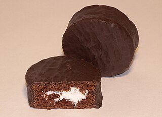 <span class="mw-page-title-main">Ding Dong</span> Small chocolate cake of hockey puck size