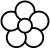 Five-petal flower icon.white.svg