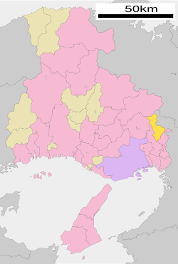 Location of Inagawa in Hyōgo Prefecture