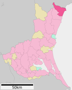 Kita-Ibarakin sijainti Ibarakin prefektuurissa