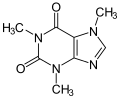 de: Struktur von Koffein; en: Structure of caffeine