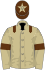 Beige, brown epaulets and armlets, brown cap, beige star