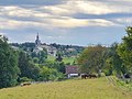 Le bourg de Saint-Paul-en-Chablais vu depuis le chemin communal de Saint-Paul à Coppy, à la lisière de Maxilly-sur-Léman.