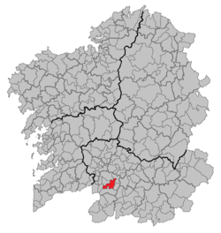 Situation of Celanova within Galicia