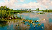 Water lilies near Kortenhoef (about 1920).