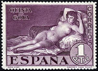 <span class="mw-page-title-main">Naked Maja (postage stamps)</span> Series of Spanish postage stamps based on the painting