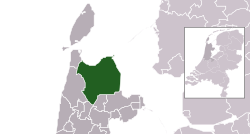 Highlighted position of Hollands Kroon in a municipal map of North Holland