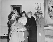 Bess Truman with Girls Scouts and their leaders