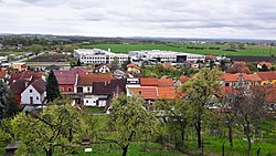 Skats uz pilsētas dienvidu daļu no baznīcas torņa