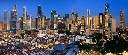 Skyline des Stadtzentrums von Singapur
