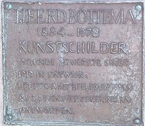 Plaque en l'honneur de Tjeerd Bottema