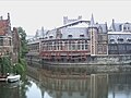 De Oude vismijn en de Leie. Op de achtergrond: donjon van het Gravensteen.