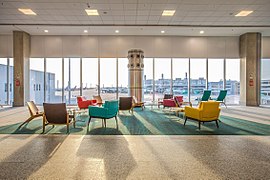 Colorful chairs in the airport