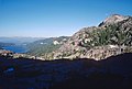 Donner Lake (left) and Donner Peak (right)