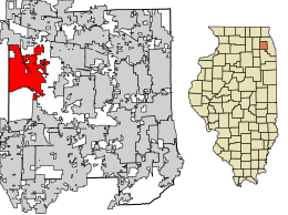 Location of West Chicago in DuPage County, Illinois.