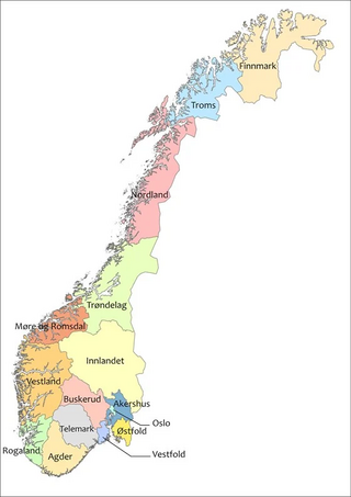 <span class="mw-page-title-main">Counties of Norway</span> First-level administrative divisions of Norway