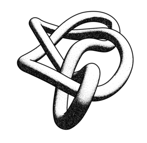 A knotted torus.