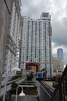 The Loft 2 condominium was allowed an exemption to parking requirements due to transit access. Miami-Metromover.jpg