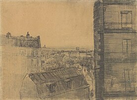 View from Apartment in Rue Lepic Drawing- Vincent van Gogh 1887 Vangoghmuseum-d0442V1962-800.jpg