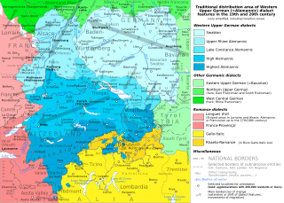 <span class="mw-page-title-main">Alemannic German</span> Group of dialects of the Upper German branch of the Germanic language family