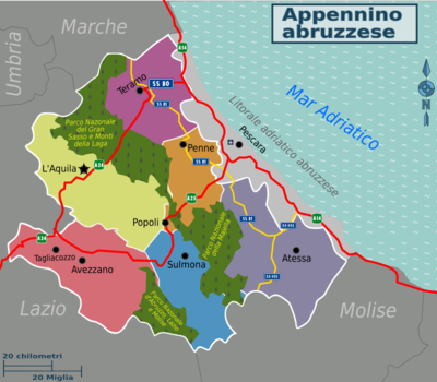 Mappa divisa per regioni