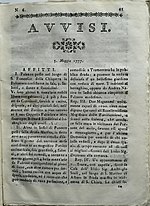 Thumbnail for Avvisi (newspaper 1777–1797)