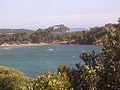 La plage de l'Estagnol et le fort de Brégançon