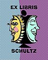 Ex libris voor Mikhail Schultz, ontwerper Serge Lachinov